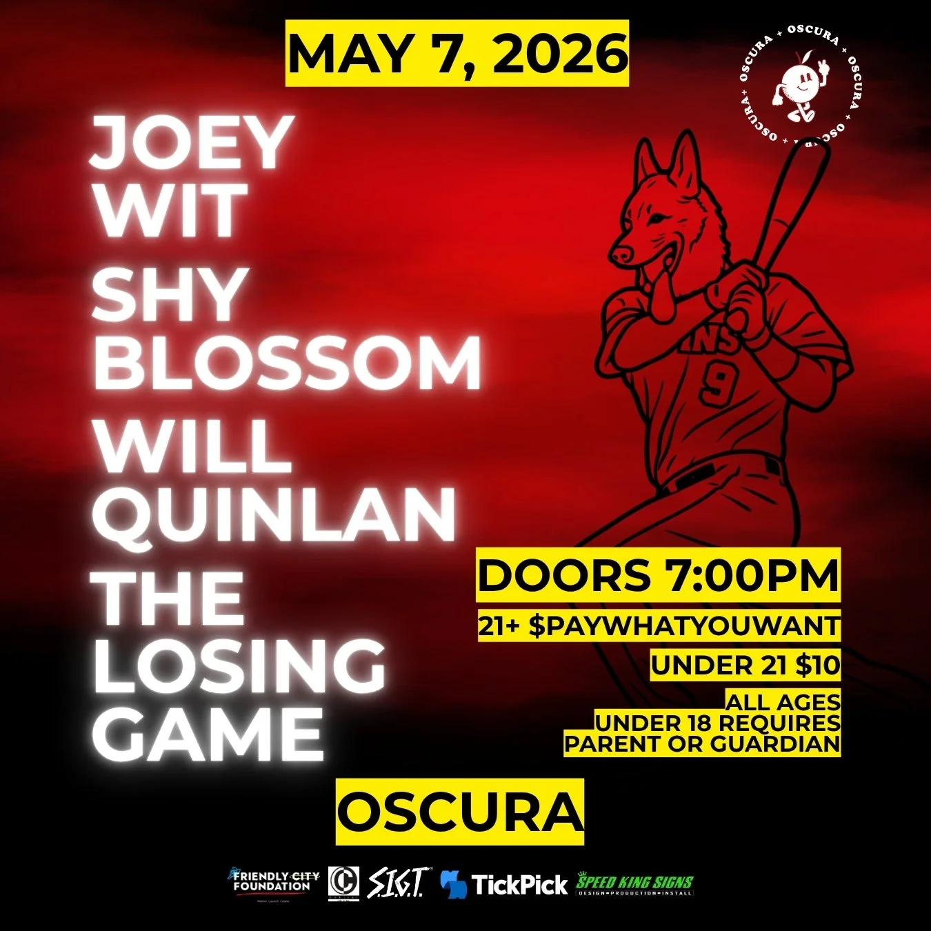 Joey Wit w/ Shy Blossom, Will Quinlan, The Losing Game