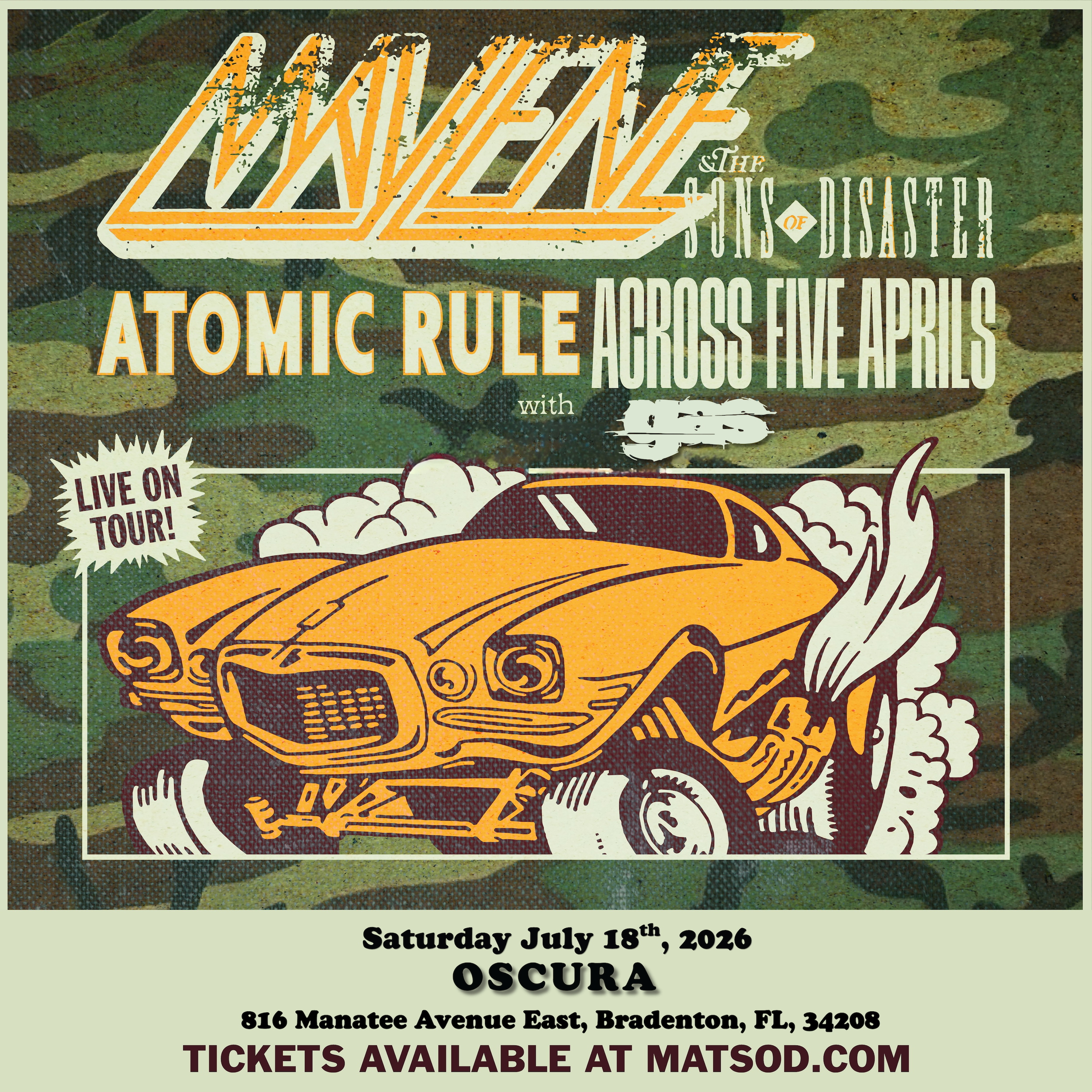 Maylene &amp; The Sons of Disaster w/ Atomic Rule, Across Five Aprils, GAS