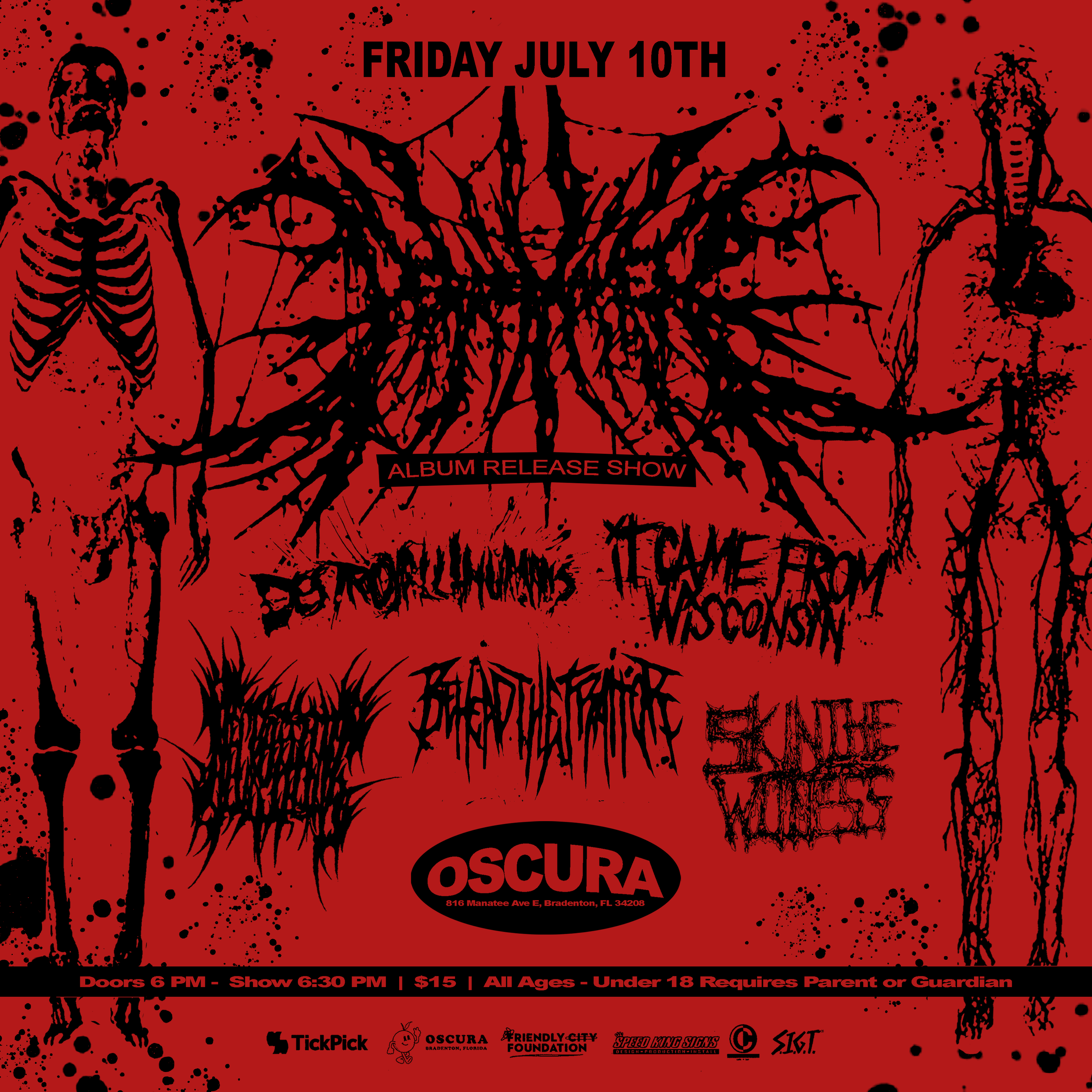 Peacemaker - Album Release Show w/ Destroy All Humans, It Came From Wisconsin, Necrotizing, Ear2Ear, Skin The Witness