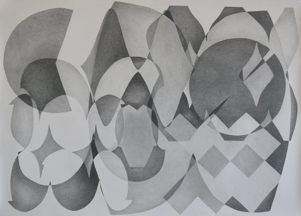 Mapped Global Maps, 2008, Graphite on paper, 52 x 70"