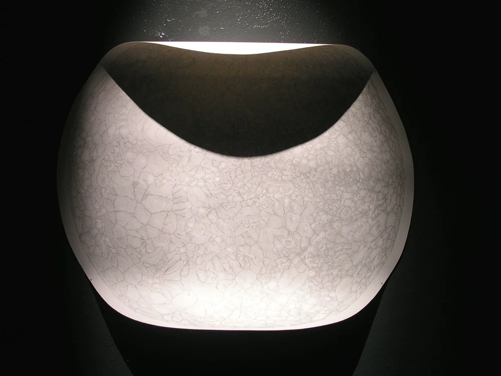 Moon Map , 2005, Graphite on paper, 43" diameter