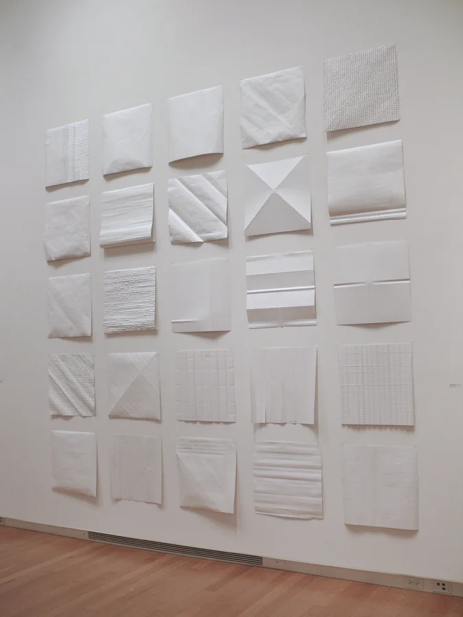 Installation view of Score/Fold , from Paper Shapers , Goucher College, 2012