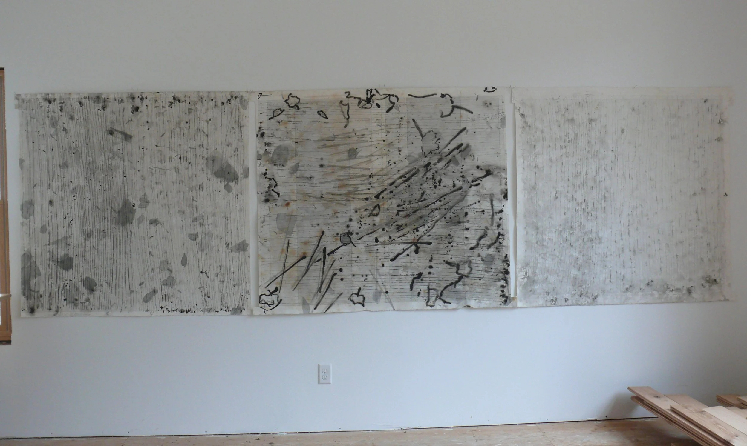 3 Recordings with measured lines, (in progress) 2014, dimensions variable.