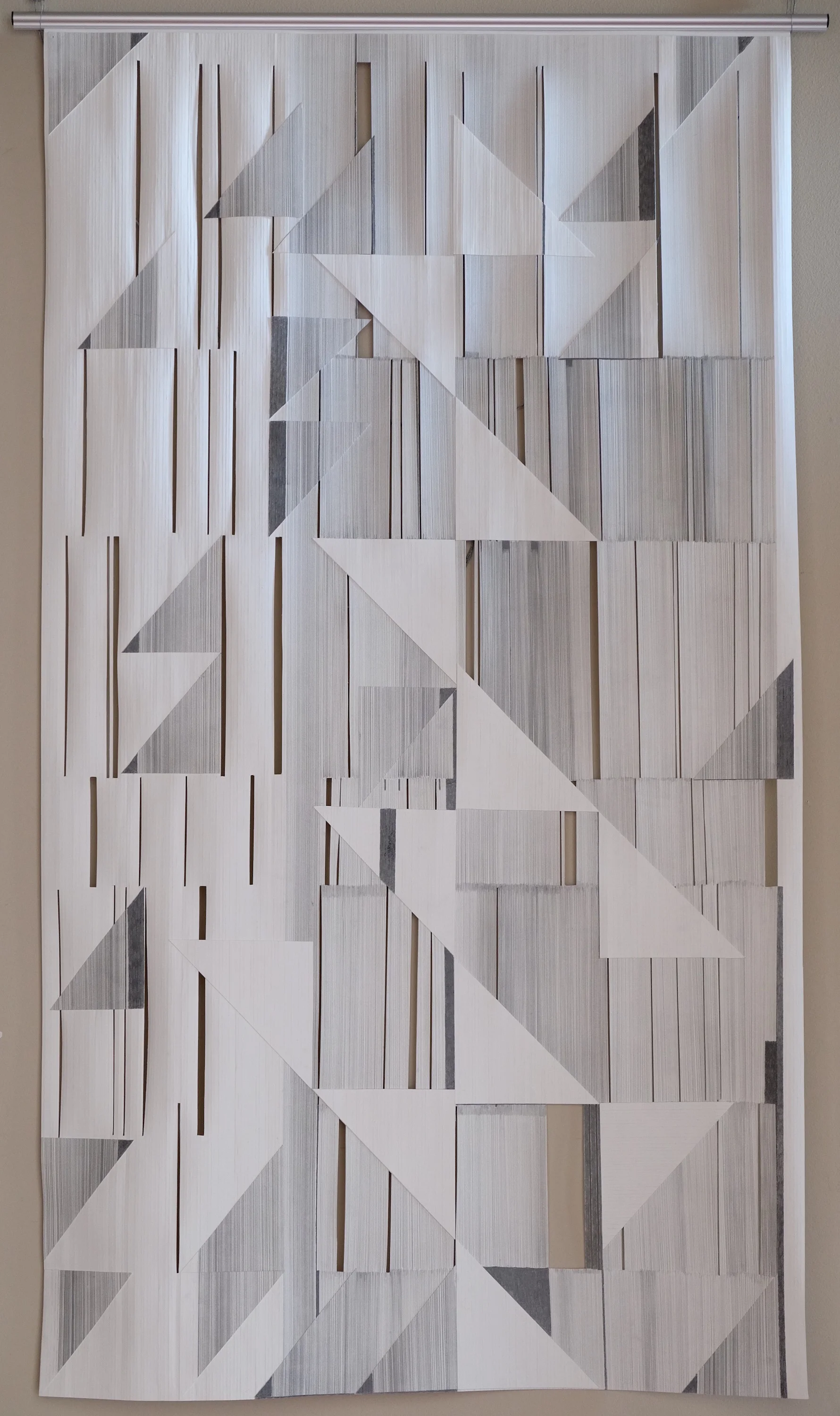 Score & fold with shadows, 2016, graphite on paper cut and collaged