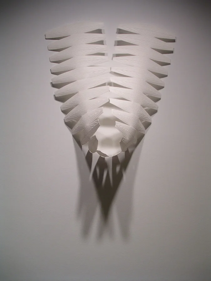 Double Globe: Longitude , 2005, paper, pins, 32 x 30 x 15"