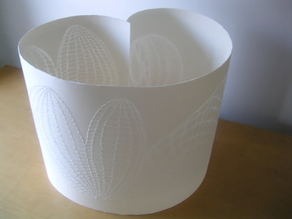 Three Flat Maps Curled , 2004, paper, 17 x 60"