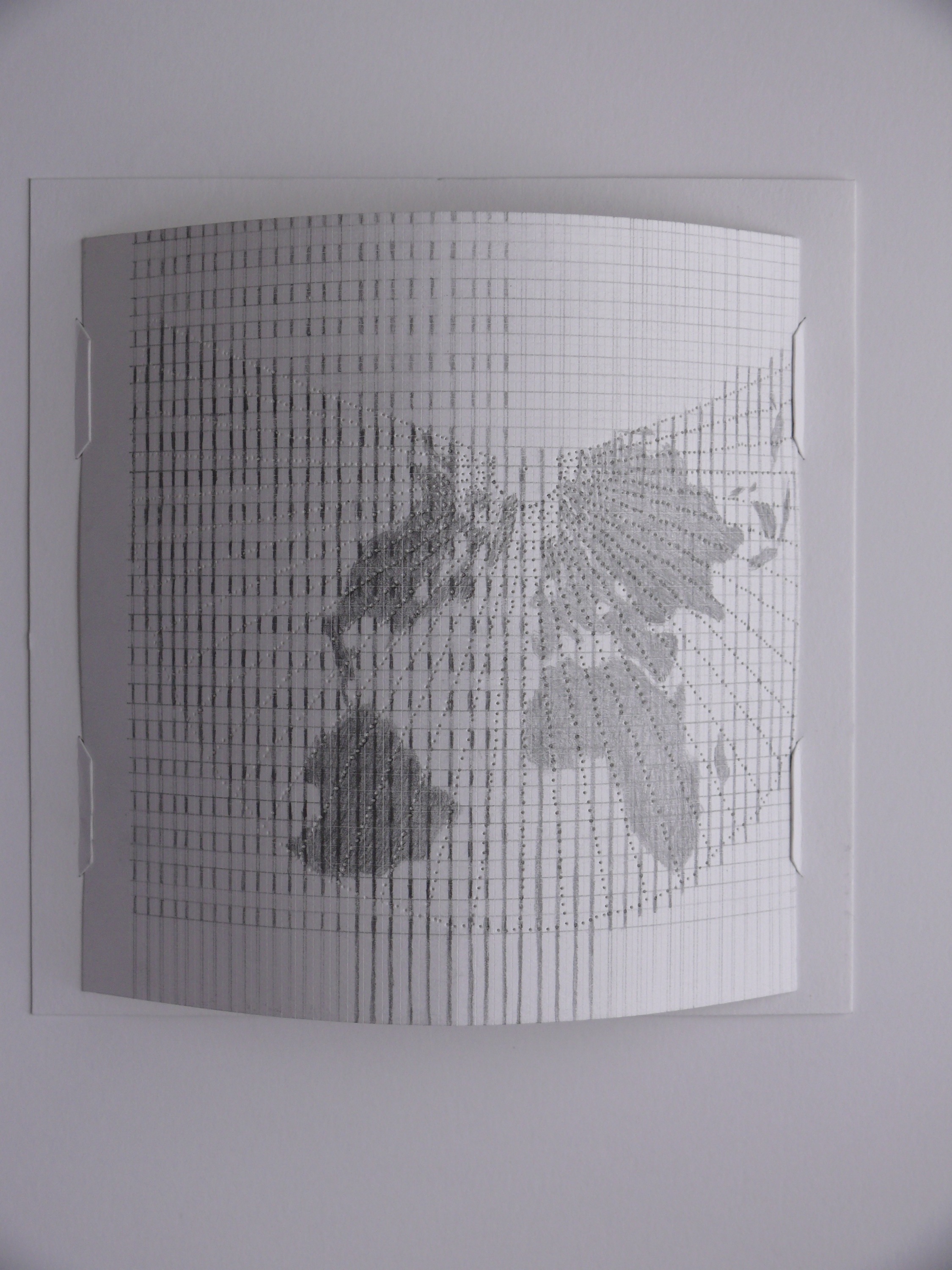   Constructed Map I , graphite on punched paper, 12 x 12” 2010 