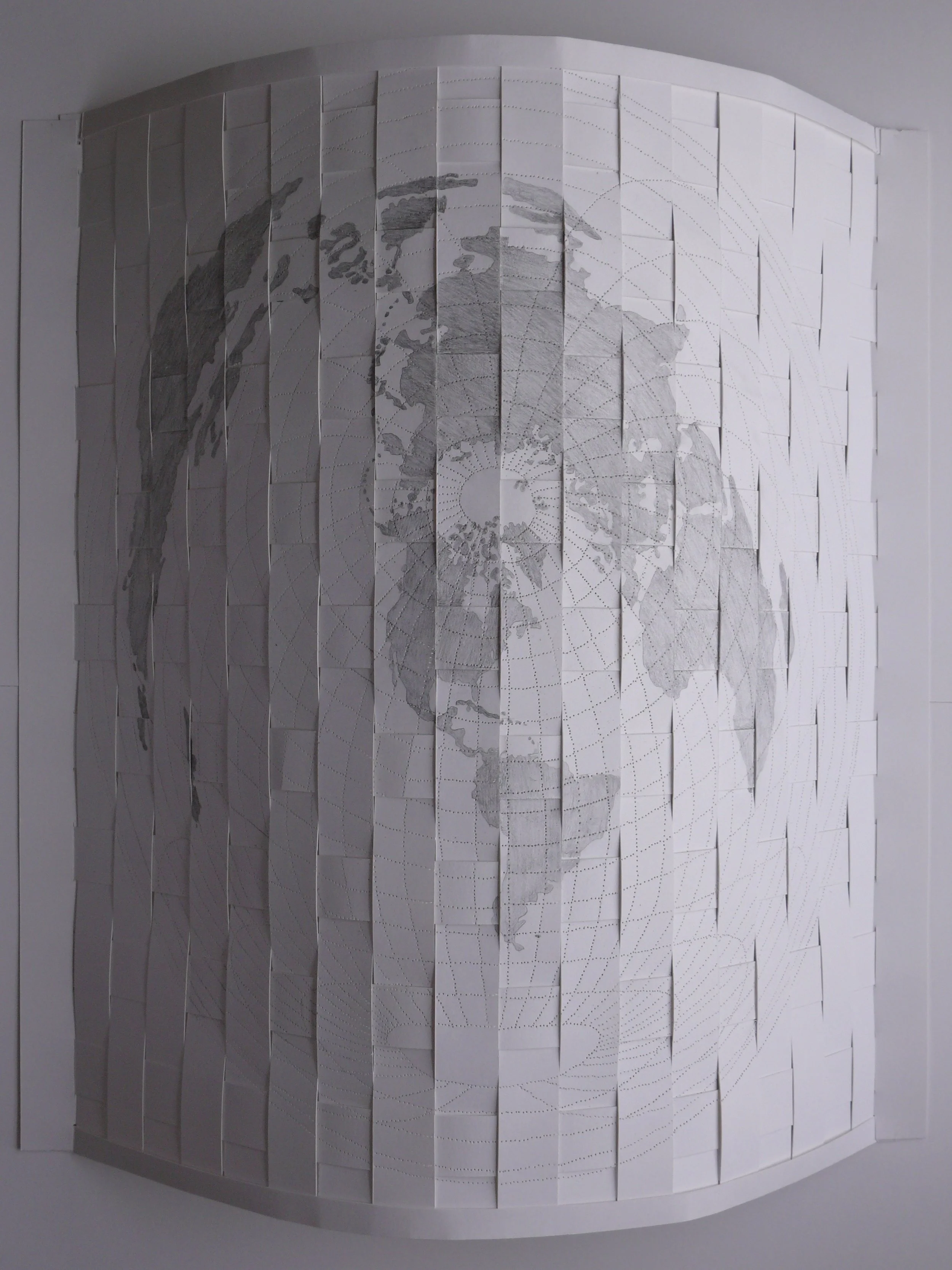   Constructed Map III , graphite on punched paper, 18 x 14” 2010 