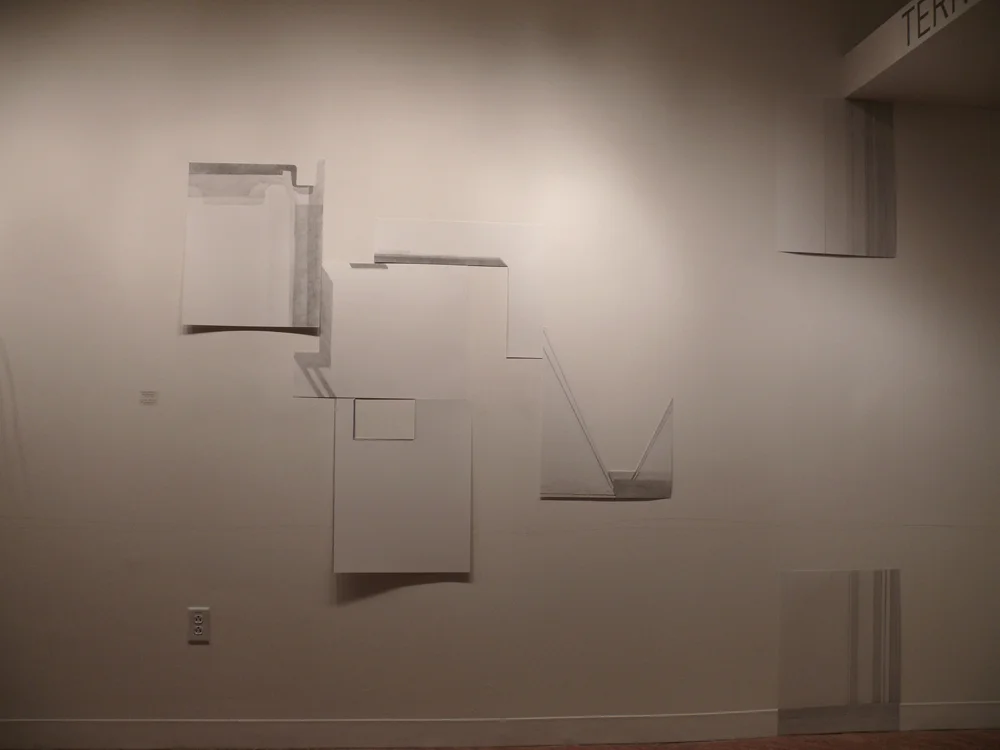 Found shadow drawings rearranged on wall, from Drawing the Found Line , Artisphere, Arlington, VA