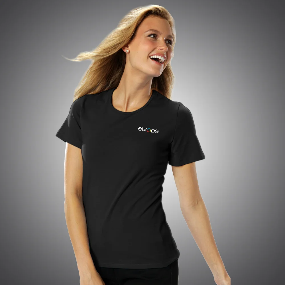 Ladies Short Sleeve Jewelneck Tee