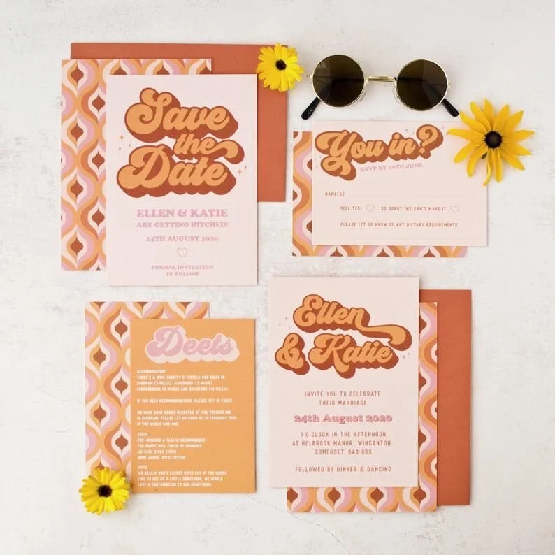 70s themed stationery 