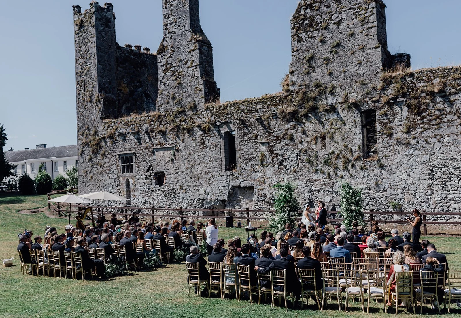 Wedding ceremony at the castle ruins, Castlemartyr Resort, designed by Amy Daunt Events, wedding planner Ireland