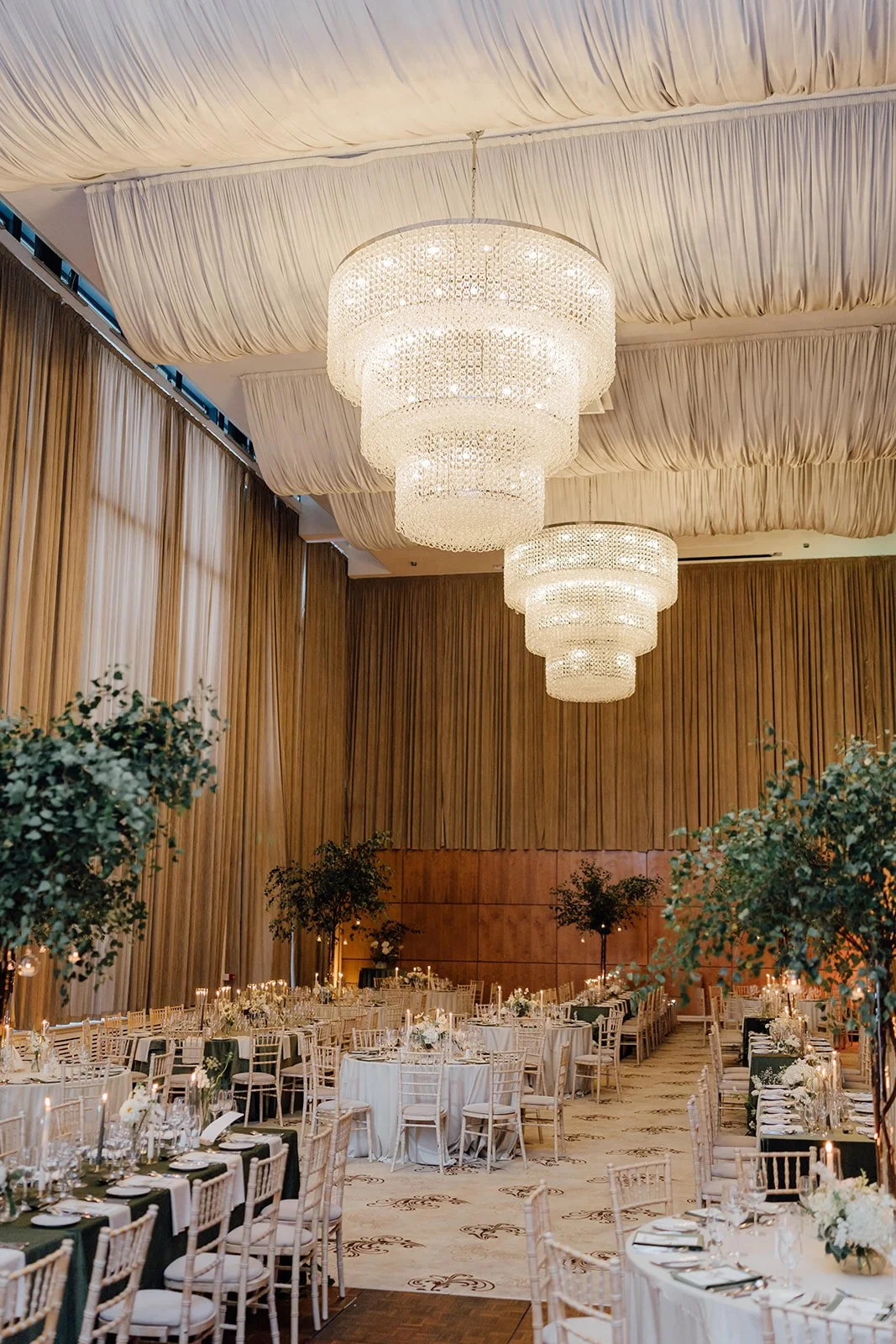 Castlemartyr ballroom transformed for a destination wedding by Amy Daunt Events 