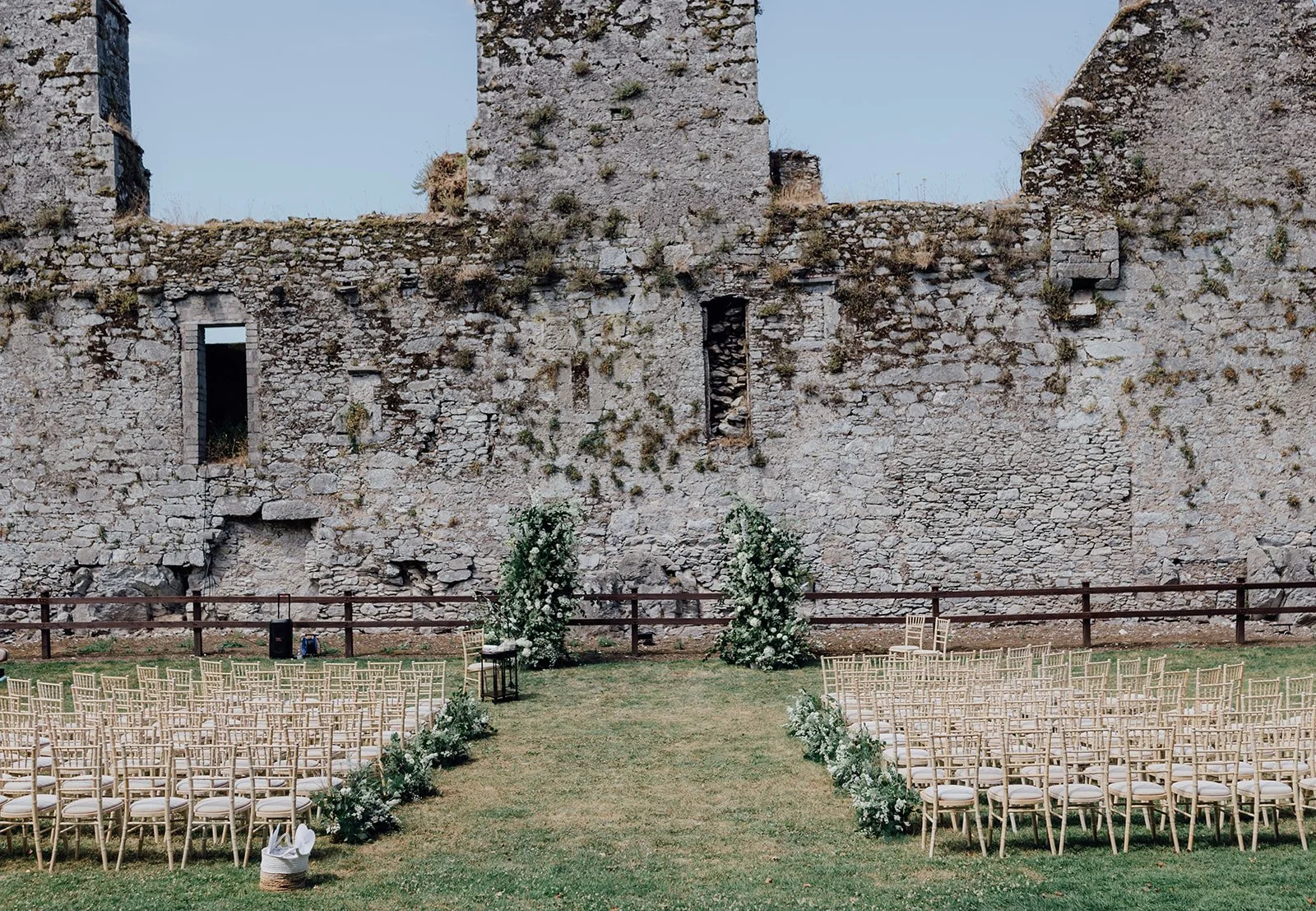 Wedding ceremony at the castle ruins, Castlemartyr Resort, designed by Amy Daunt Events, wedding planner Ireland