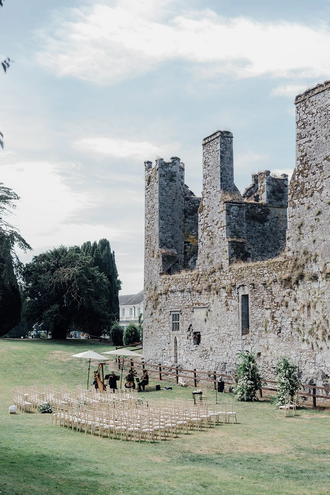 Wedding ceremony at the castle ruins, Castlemartyr Resort, designed by Amy Daunt Events, wedding planner Ireland