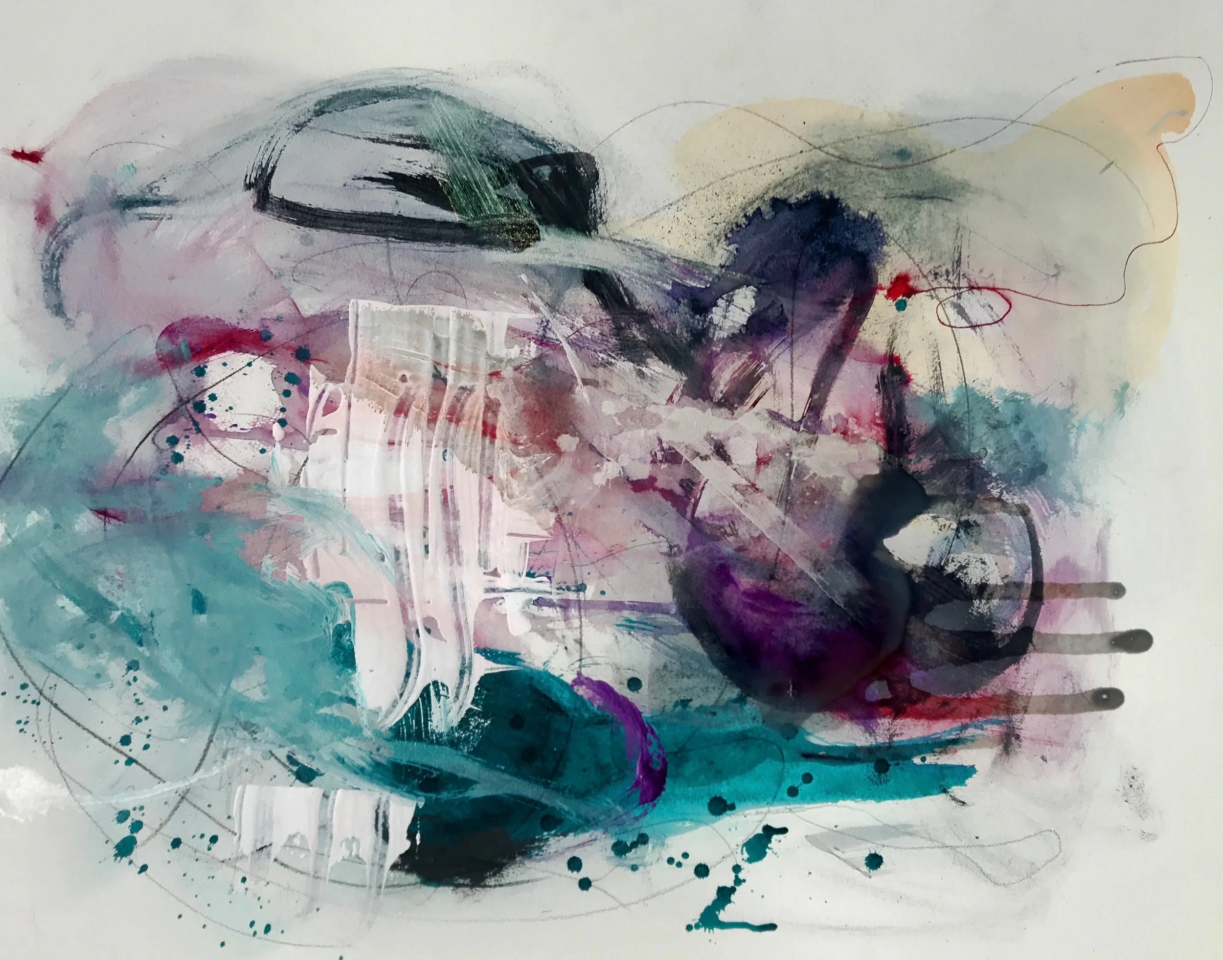 Untitled #1, Mixed Media on Paper 28x36 in.