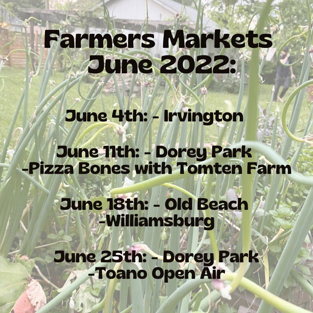 TOMORROW we are at @toanofarmmarket and @williamsburgfarmersmarket - come say HELLO, we miss you. 

JUNE Schedule is posted here! I got slack and missed May. Did you notice??

OKAY- Thank you for your support of Virginia Farmers Markets and local bus