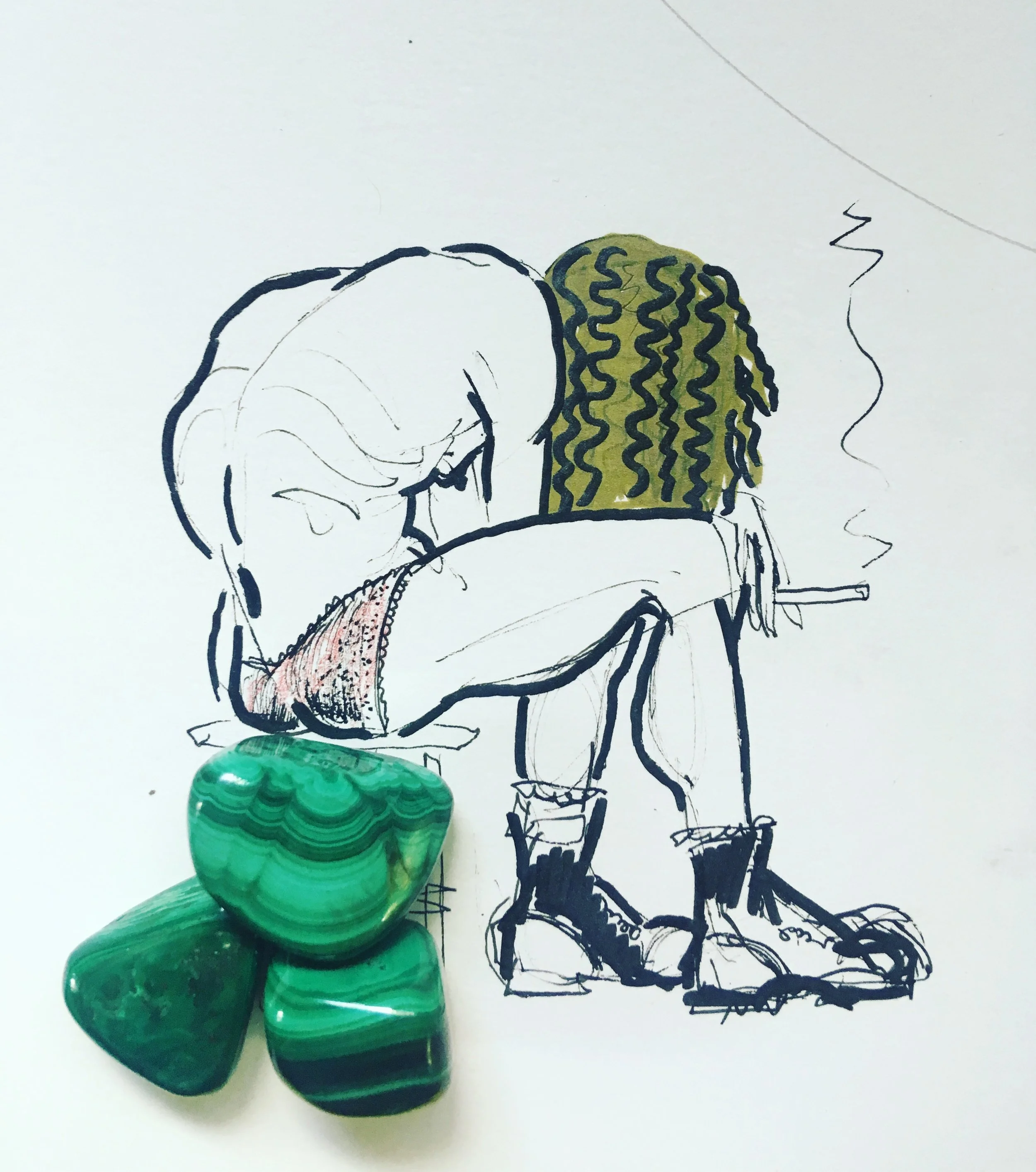 Self Portrait on Malachite Stump