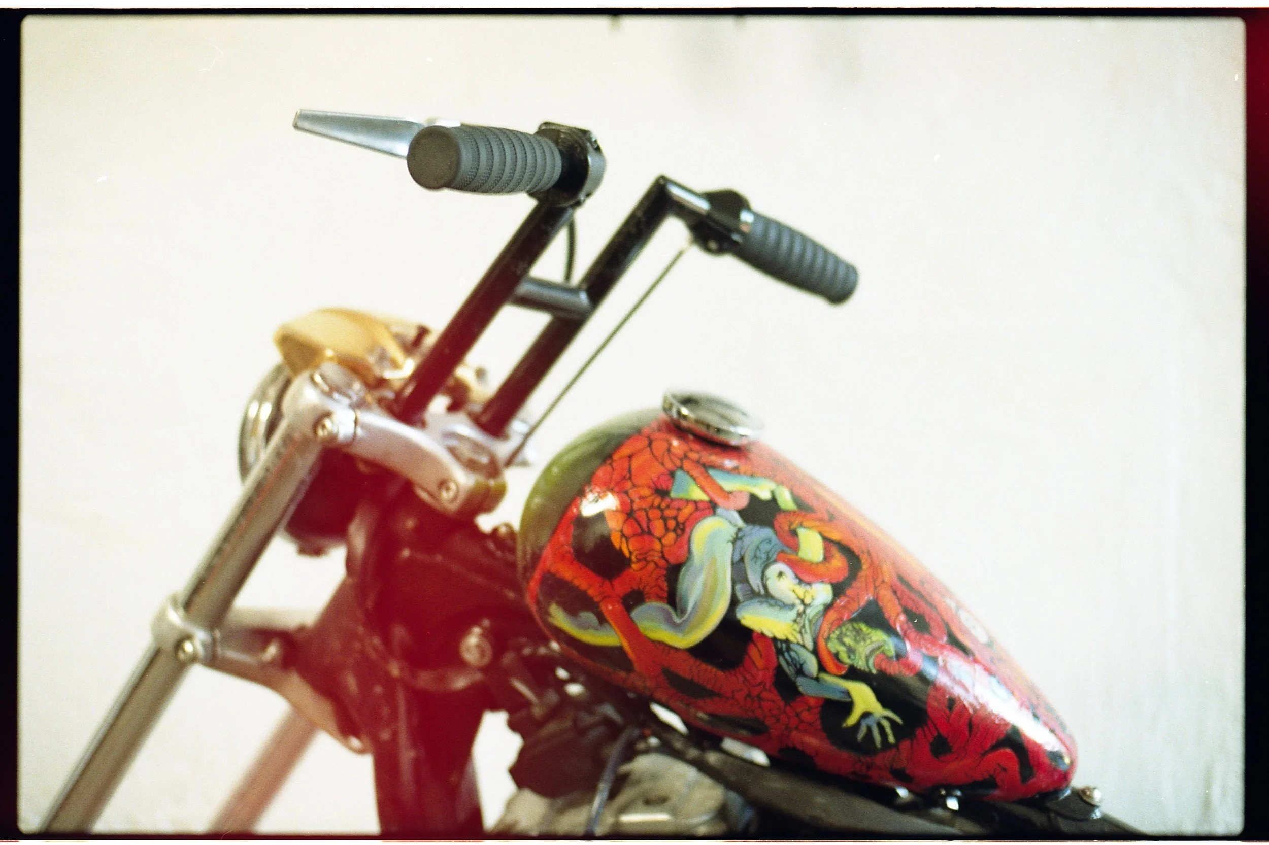  Harley Davidson Motorcycle Gas tank, Acrylic paint and micron pens, 2017 