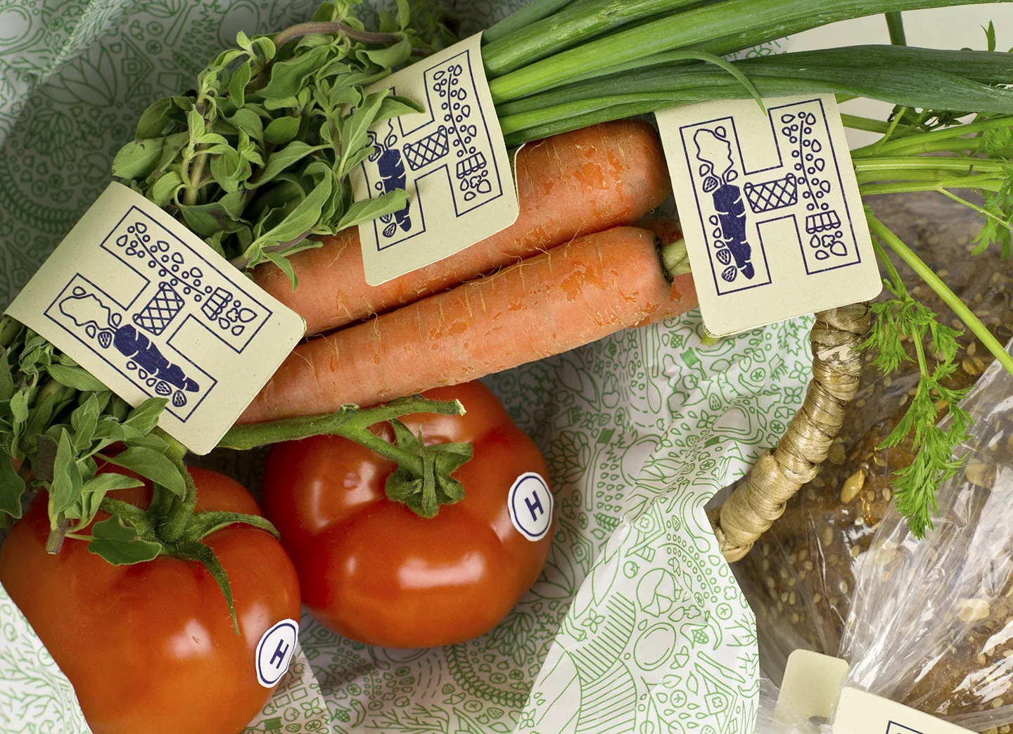 True Harvest Market tag designs and pattern design