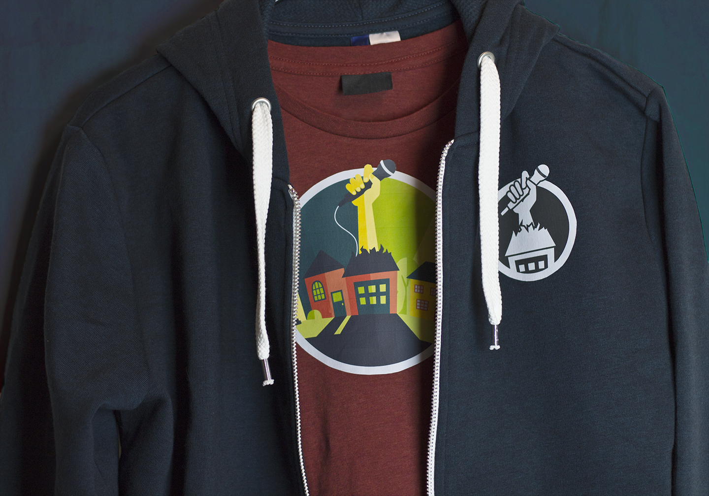 T-shirts and hoodies