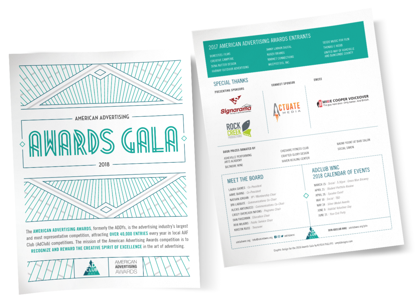 2018 Awards Gala program