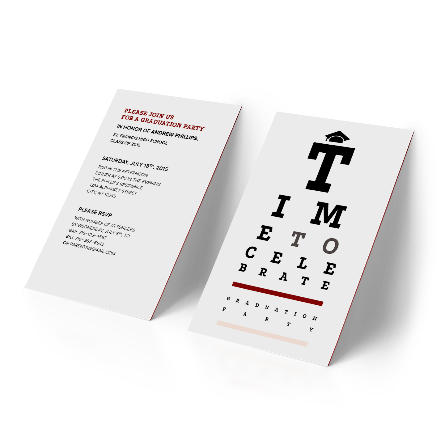 Optometry-themed graduation party invitation