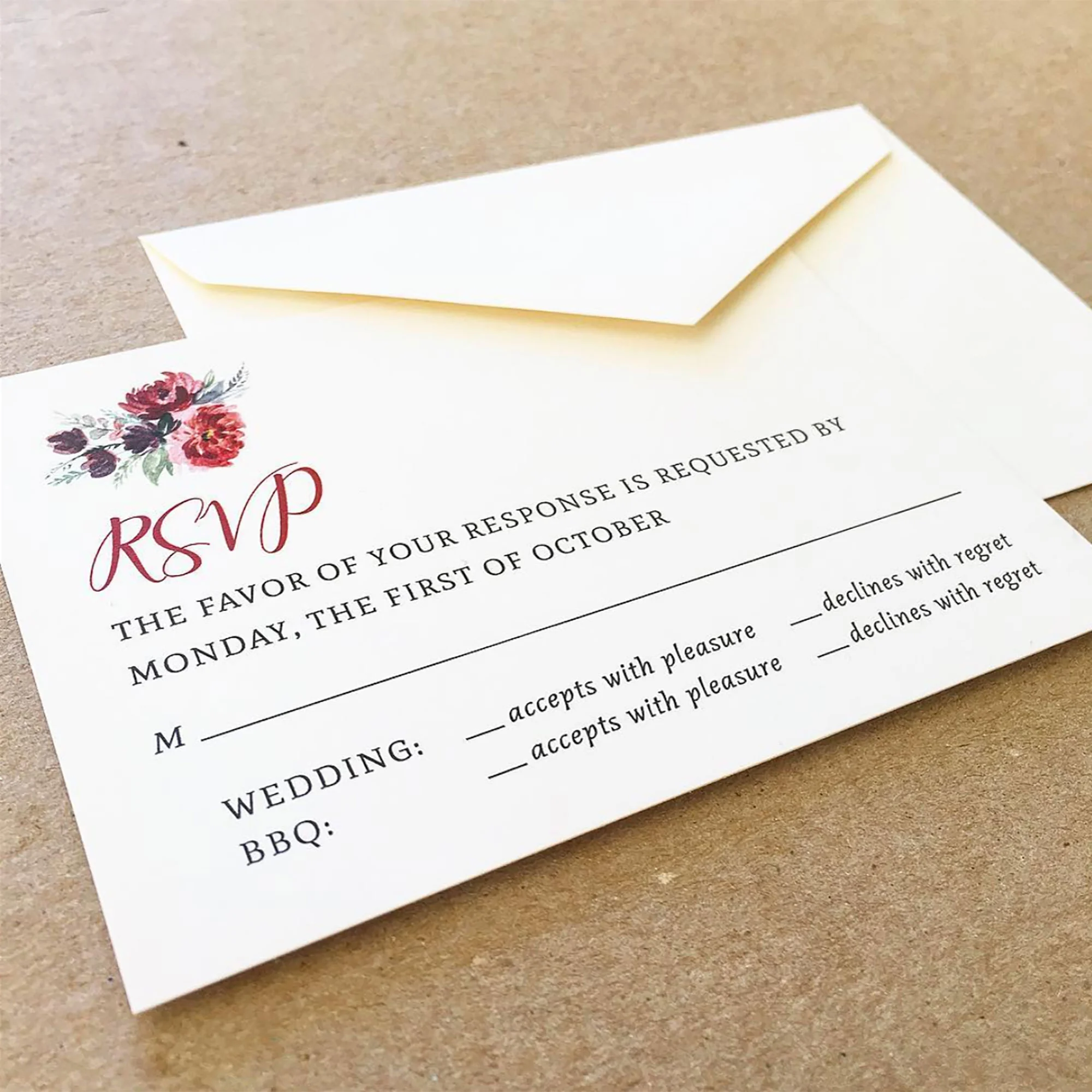 Mountain floral RSVP card