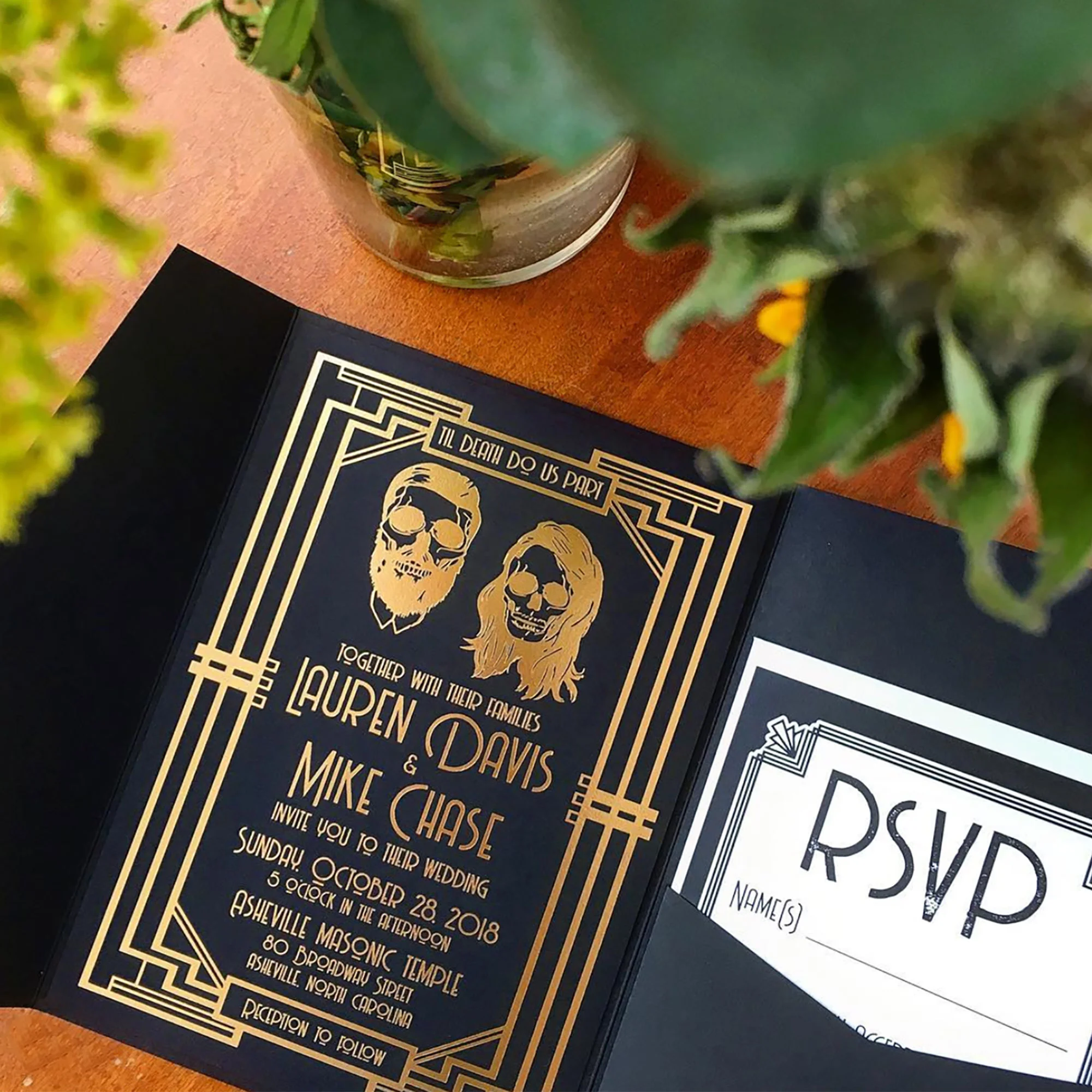 Halloween-themed invitation suite
