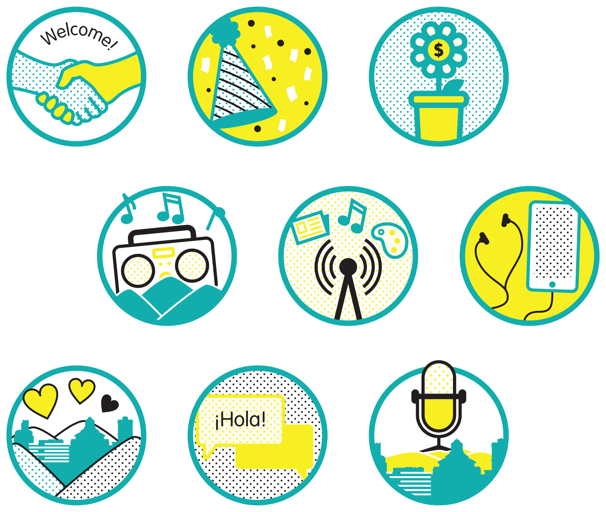 Custom icon designs for 2019 Annual Report