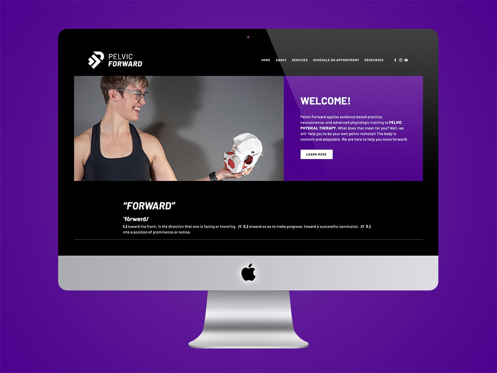 Website layout design for Asheville physical therapist