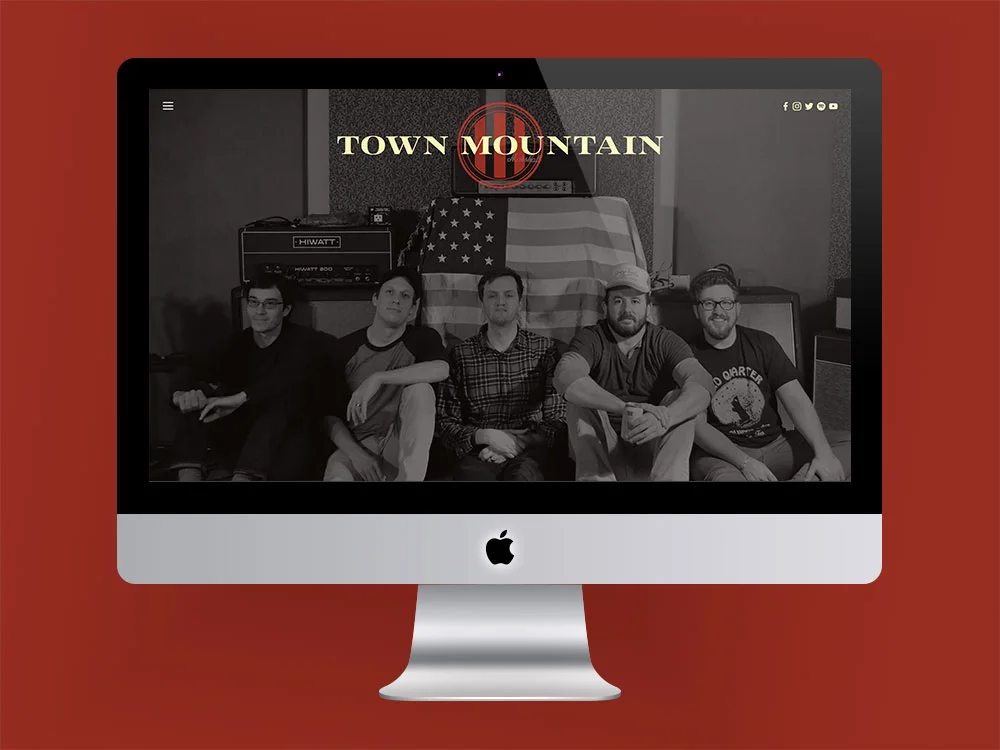 Website design for Asheville bluegrass band Town Mountain