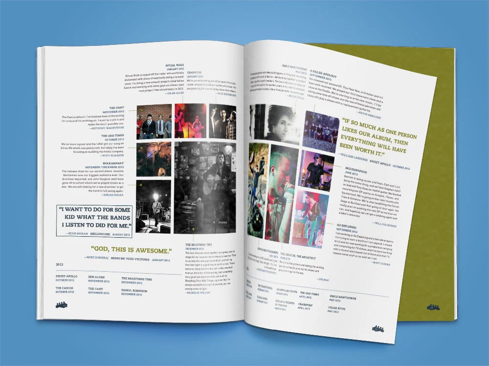 Editorial layout design for Buffalo music magazine