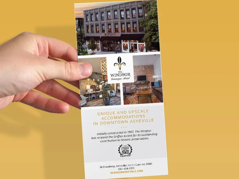 Asheville hotel rack card layout