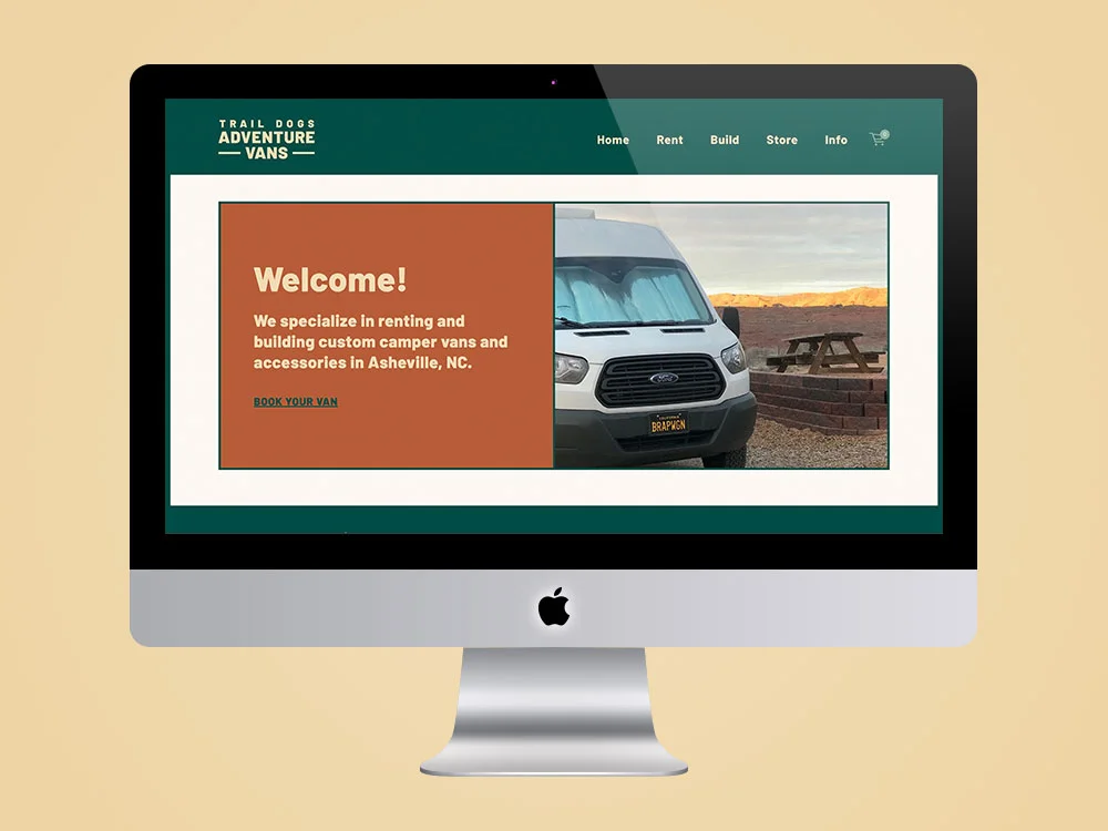 Website design for Asheville camper van rental company