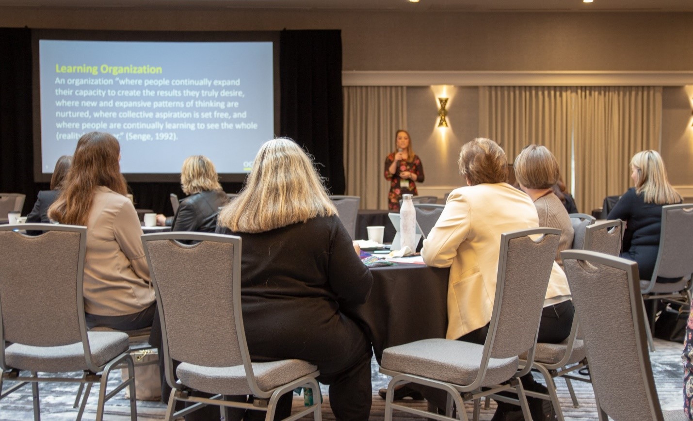 Cally Johnson, OCHIN Quality & Process Improvement Supervisor, facilitates the session, “Fostering a High Performing Learning Organizations: Part II Workshop.”