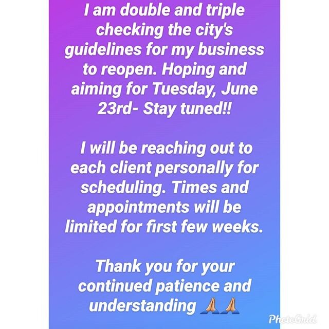 It's been a long time coming!!🙌🙌
&bull;
I am getting a lot of texts and calls about Skintuition reopening. I am dotting all my I's and crossing all my T's to ensure I am compliant with the city, state board and have everything I need to safely reop