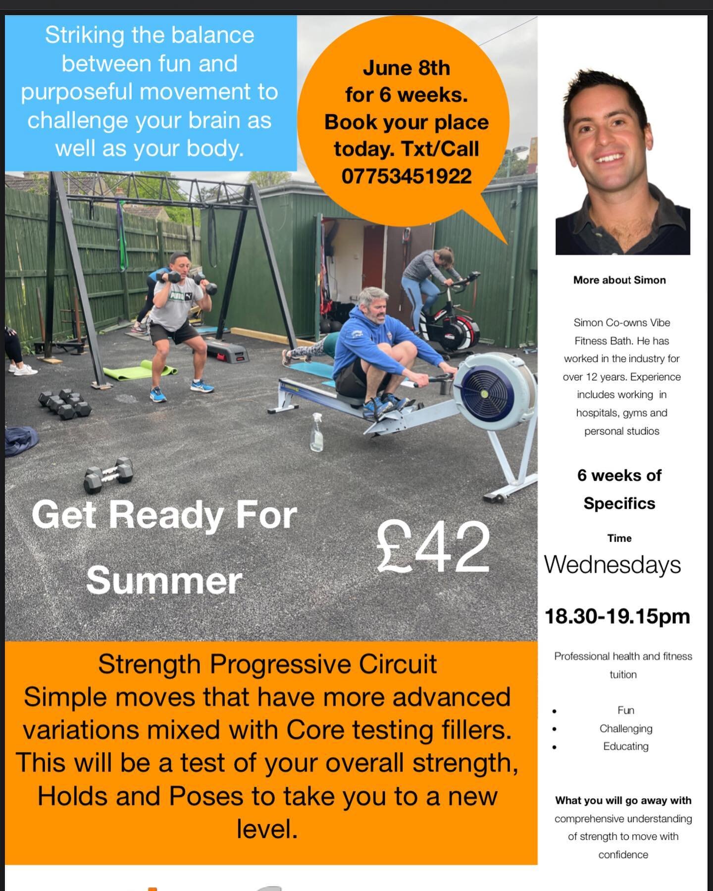 8TH JUNE 

My next block of training is now available to purchase . Just msg me to get involved. Strength with some Mid section challenges . 💪😉 &ldquo;you got this&rdquo; #fitness #strength #vibefitnessbath