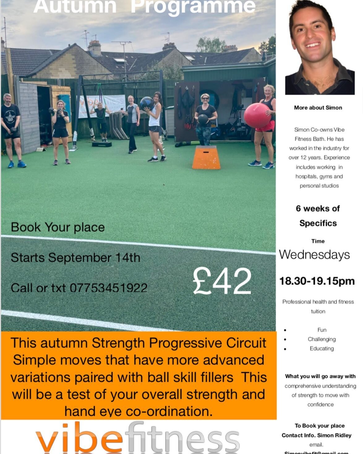 Outdoor Fitness course starting 14th September. If you are Looking to improve your overall strength and stay active. I believe I&rsquo;ve set up a unique space in a friendly community club  Bath Tennis Club with lots of kit at our disposal for great 