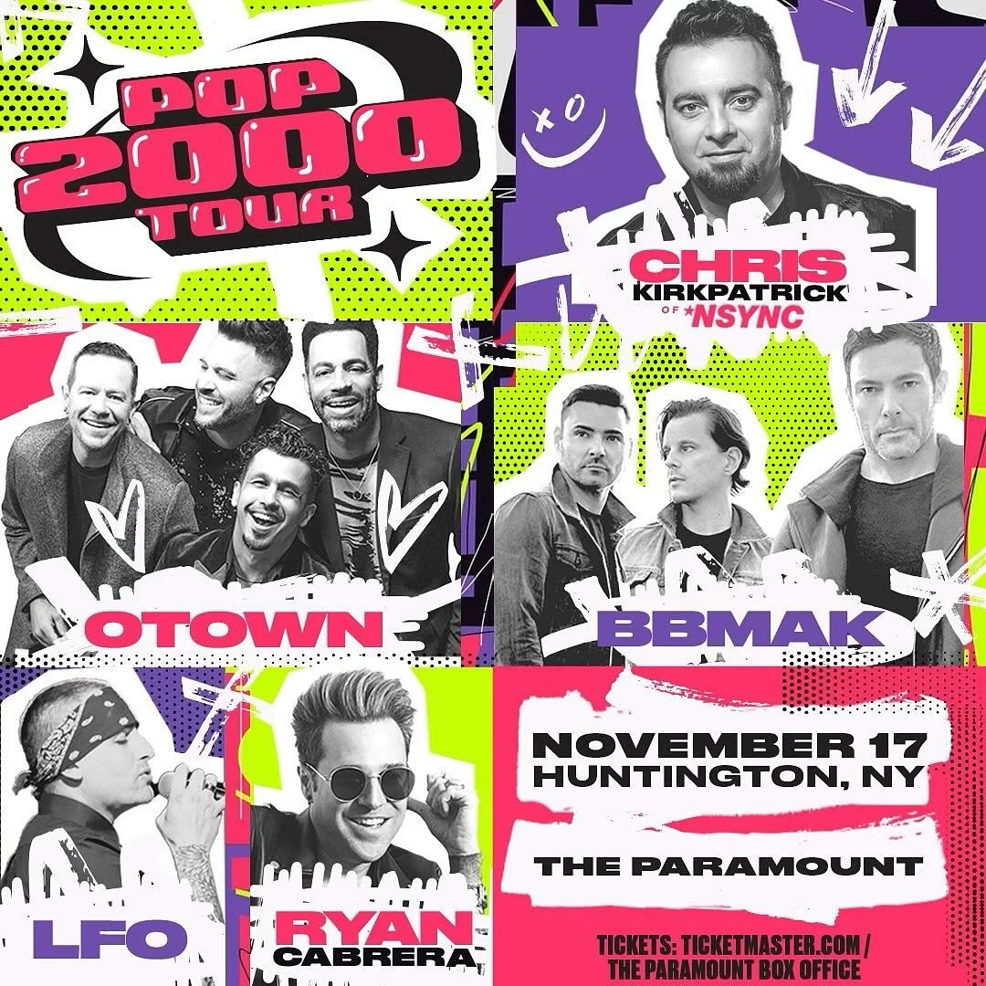 We are heading to the @theparamountny on Long Island NY on November 17 🍕🍕🍕 Tickets are available today at 10am 🙌🏼

#pop2000tour #nsync #chriskirkpatrick #bbmak #otown #lfo #ryancabrera #boyband #longisland #pop2k
