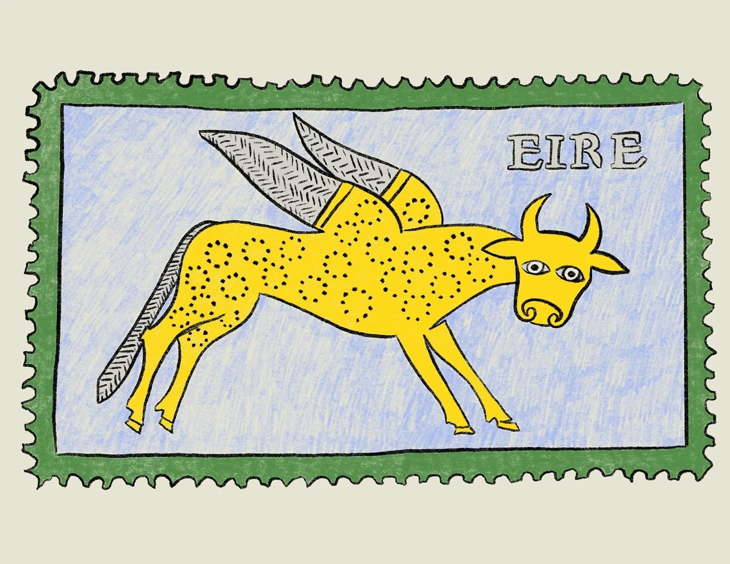 Stamp 1 🐂🪽☘️

#stamp #illustration #wingedox #irishmythology #doodle