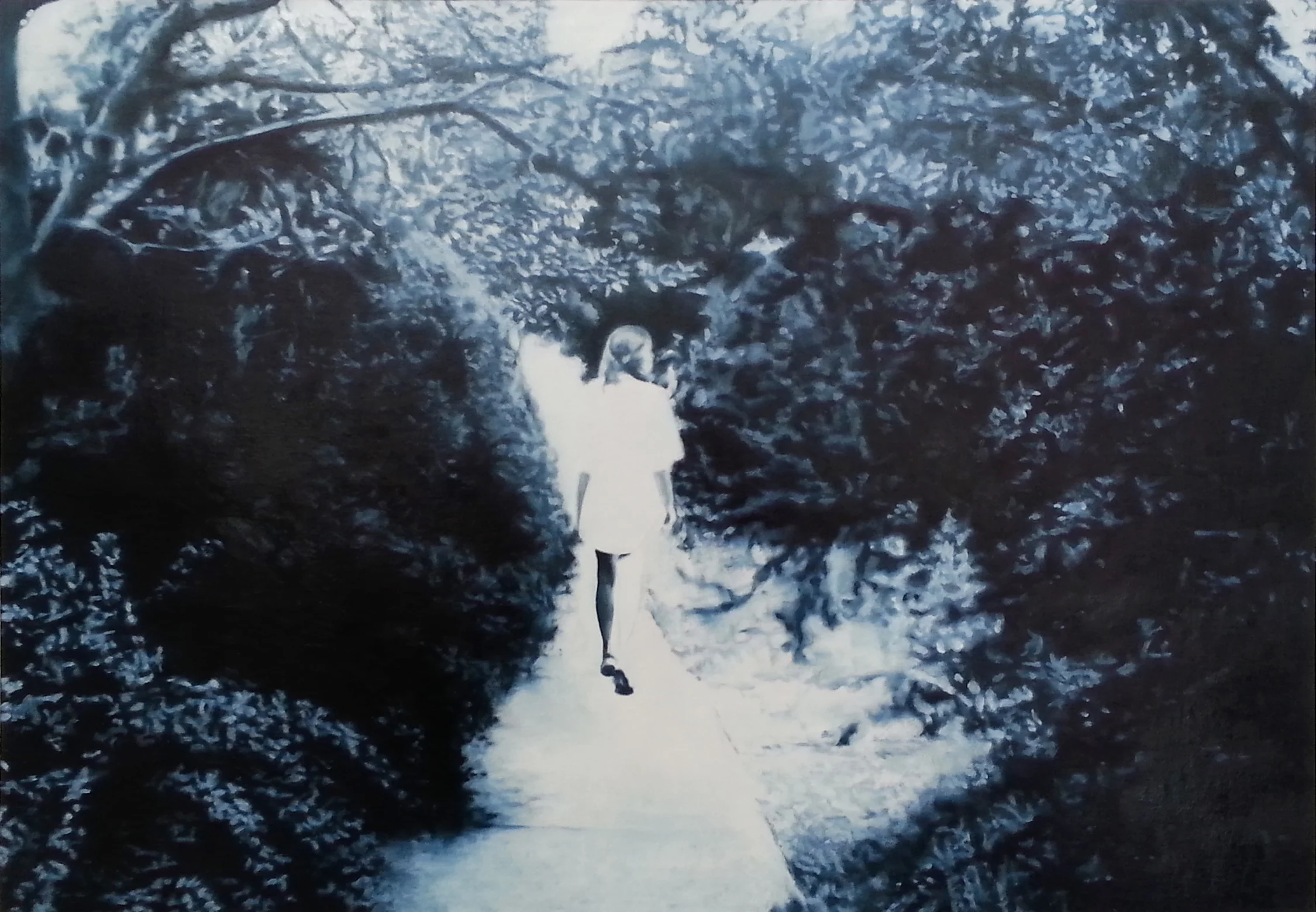Walk , 2013, oil on paper, 15” x 21”