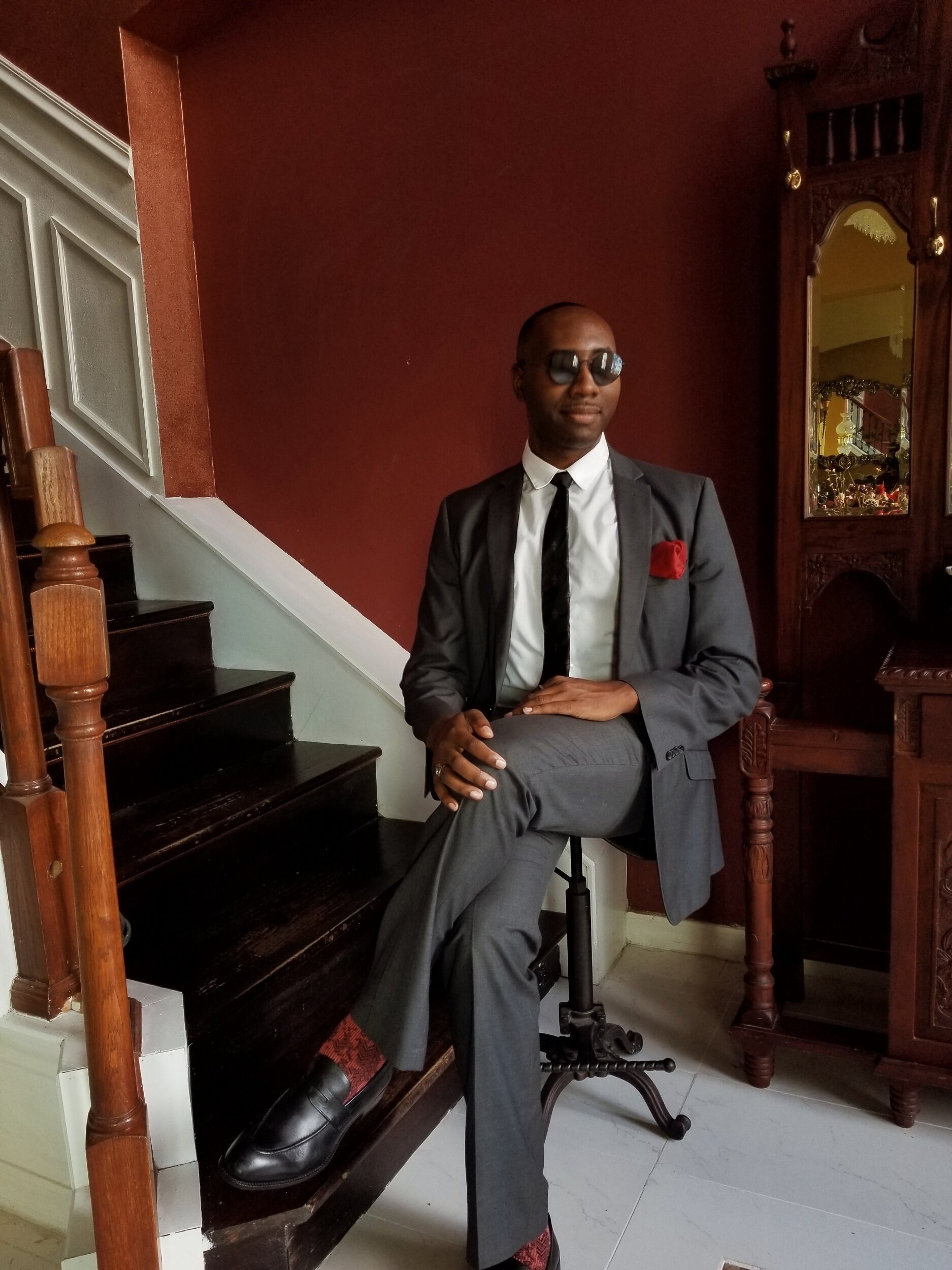 Suit: Perry Ellis , Socks: Ace and Everett