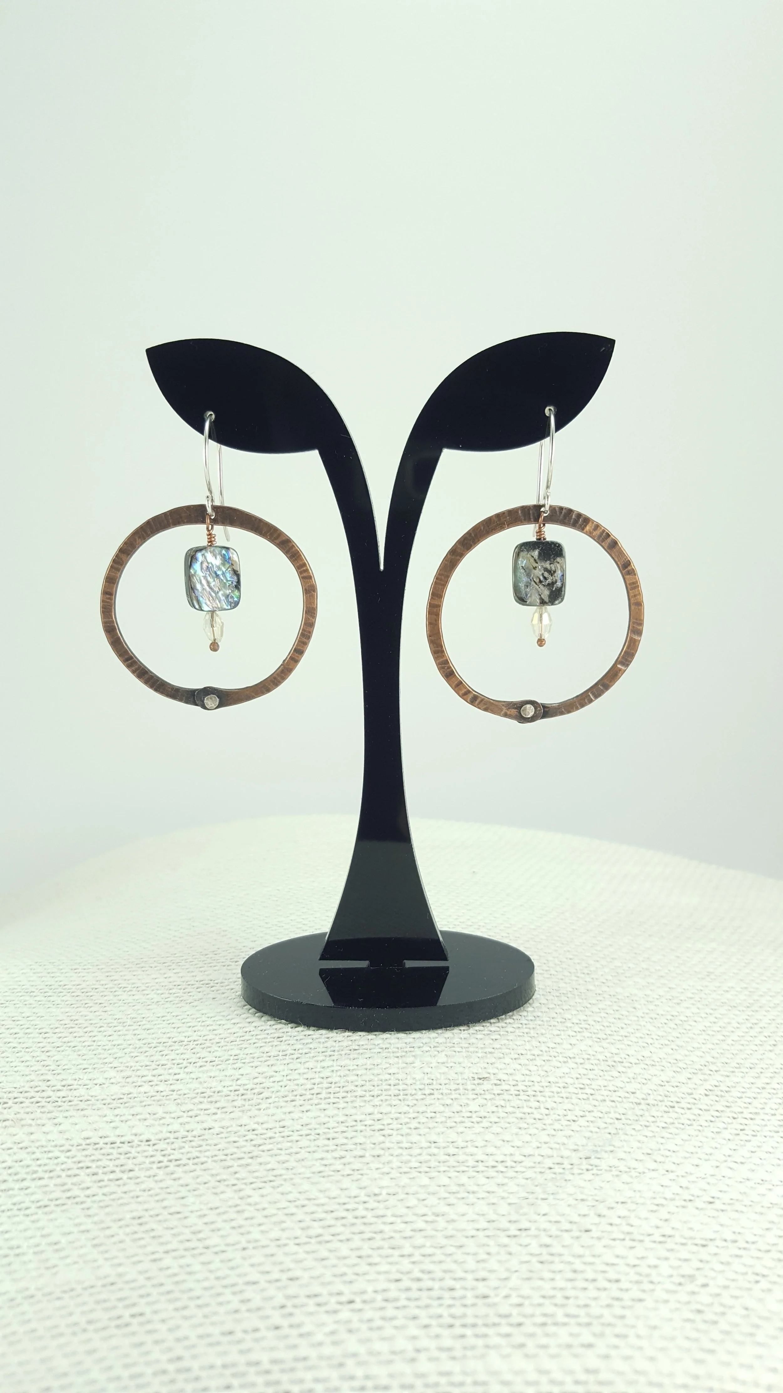 Copper Hoop Earrings With Bead