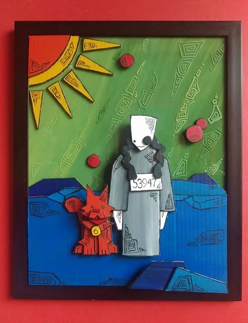 a man and cat
