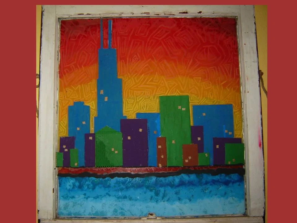  Over the next several days I painted as many paintings. I discovered that if I stared-at a window long-enough, an image would form from the tracing lines inside the glass and I would see the entire finished painting. The process was only limited by 