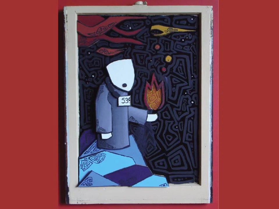  Once he has collected a sufficient charge, the concentrated energy is “flashed’ and the desired image is burned-into the resonant glass. A majority of the window’s stored resonant energy fuses into solid forms. The leftovers freeze into the interloc