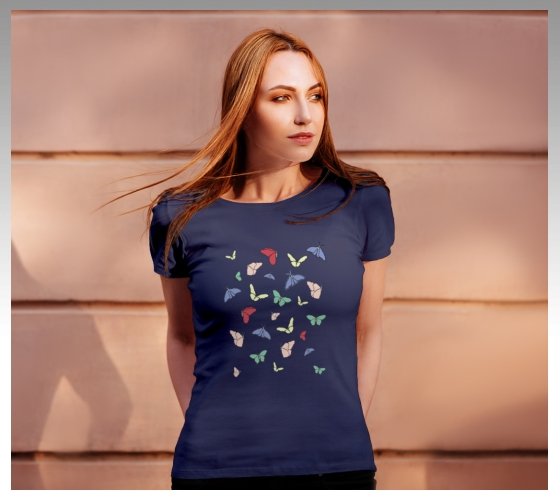 Butterflies T-shirt (Navy).jpg