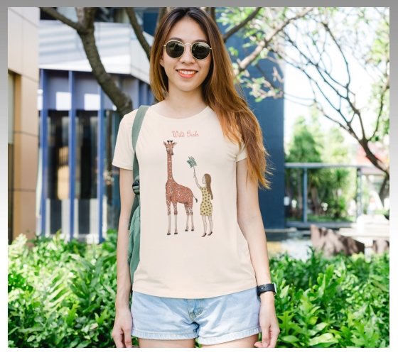 Wild Girls Feeding Giraffe (Cream).jpg