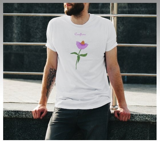 Cornflower Unisex Tshirt (White).jpg